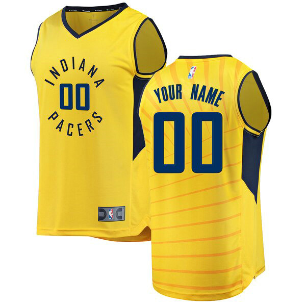 Maillot nba Indiana Pacers Statement Edition Homme Custom 0 Jaune
